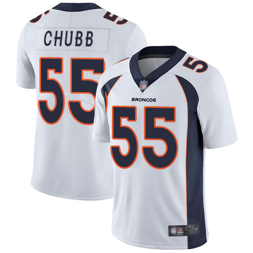 Men Denver Broncos 55 Bradley Chubb White Vapor Untouchable Limited Player Football NFL Jersey